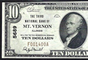 ???? IL 1929 $10 ??�C���m�C�B�}�E���g�o�[�m��?? THE THIRD NB PMG EXTRE FINE 40 EPQ
