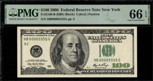 2006�N $100 FRN HB000055G P.M.G #66EPQ-