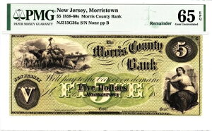$5 1858-60 �����X�^�E���A�j���[�W���[�W�[�B - �����X�S��s PMG 65 �W�F�� ������ - ���ɒ�����!