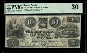 1839-41�N �e�L�T�X���a���A�I�[�X�e�B�� 10�h������ PMG 30 VF