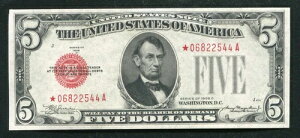FR. 1528* 1928-C $5 *STAR* ���b�h�V�[�� �@��ʉ� �č����� GEM UNC