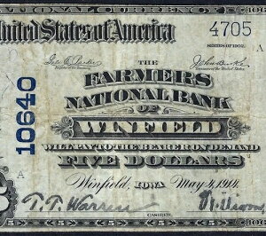 ???? IA 1902 $5 ?? WINFIELD�AIOWA?? PCGS�͔��ɗǂ� 20 �����̂����!-
