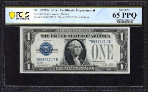 ???? 1928A $1 S/C ??�����I?? PCGS GEM UNC 65 PPQ