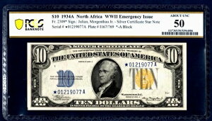 1934 A??10 S/C �k�A�t���J ?? �X�^�[�m�[�g ?? Fr-2309* PCGS 50