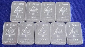 �S�b�h�A�C �� 9 x 1g �O���� .999 ����o�[ 242095