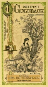 24K 2020 UTAH GOLDBACK $1 Aurum ���݃m�[�g �l�R���N�^�[�ʉ� 1/1000 �I���X�B
