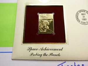 �T���f���o�C�L���O�p�C�I�j�ANASA�X�y�[�X1st 1981 USPS 22KT�S�[���h�X�^���v�Z�b�g M2