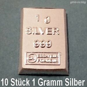 1�O�����V���o�[�o�[10�{ - (1g �V���o�[ ESG Valcambi 999 ���� 10g �o�[) -