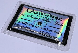 0.18�O���� 24k .9999 ���� COA�t�� OwnTheAvenueTM - V0145