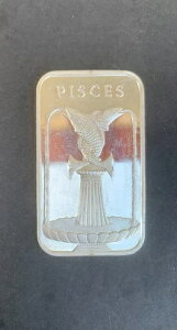 Barra de Prata Fina .999 de 1oz com Signo Peixes