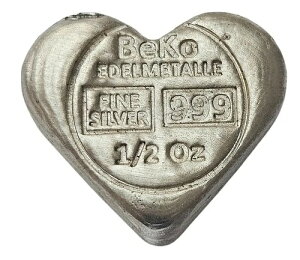 BeKo Precious Metals 1/2�I���X �V���o�[�o�[ - �n�[�g�^ 999 ���� �n�[�g