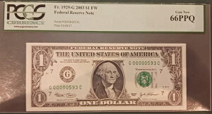 �G���[�m�[�g PCGS 66PPQ GEM 2003 �O�ʏ㕔/�E���ʂ̈ʒu������Ă��܂� F. R. N. #G00000593C