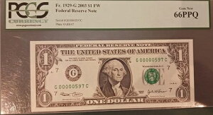 �G���[�m�[�g PCGS 66PPQ GEM 2003 �O�ʏ㕔/�E���ʂ̈ʒu������Ă��܂� F. R. N. #G00000597C