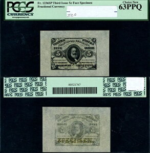FR. 1236 SP 5 c. ��3�񔭍s�������� �z�ʃ��C�h�}�[�W�� �`���C�X PCGS CU63 PPQ