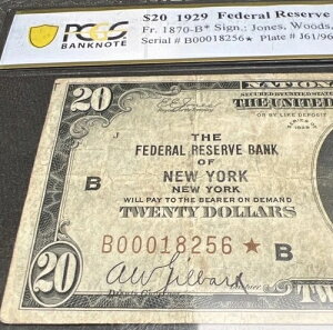 20�h�� 1929�N STAR �j���[���[�N (1870-B*) �����ʉݎ��� PCGS VF20 FR �j���[���[�N��s