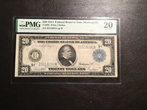 20.00 1914 FRNote 1914 �~�l�A�|���X �x�^�[�f�B�X�g���N�g PMG 20 ���ɗǍD