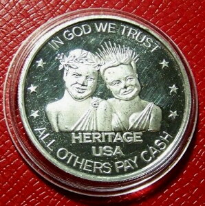 1987�N PTL Heritage USA Pass The Loot - All Others Pay Cash 1�g���C�I���X .999 �V���o�[