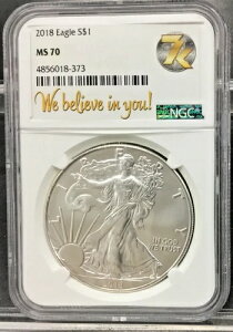 2018 $1 �A�����J�� �V���o�[ �C�[�O�� NGC MS70 7K WE BELIEVE IN YOU ���x�� ��