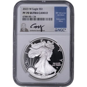 2023 W $1 �A�����J���V���o�[ �C�[�O���h�� �`NGC PF70 �E���g���J���I -Edmund Moy Auto-