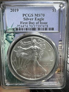 2019�N �A�����J�� �V���o�[ �C�[�O�� PCGS ���s���� - ���o�e�B �R�A PCGS MS-70