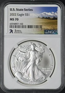 2022�N �A�����J�� �V���o�[ �C�[�O�� - NGC MS70 - 7K �A�C�I�� - ?COINGIANTS?