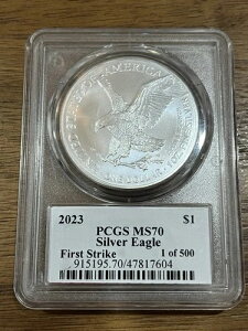 2023 �V���o�[�C�[�O�� PCGS MS70 �g�[�}�X�E�N���[�u�����h �t�@�[�X�g�X�g���C�N / �T���V���C���C�[�O�����x��