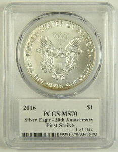 2016�N �V���o�[�C�[�O�� PCGS MS-70 �t�@�[�X�g�X�g���C�N 30���N�L�O �G�h�}���h�EC�E���C �I�[�g�O���t #493