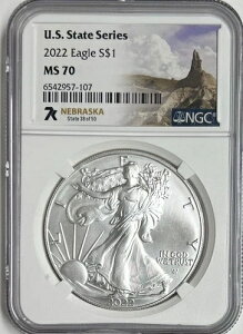 2022 �V���o�[�C�[�O�� S$1 �č��B�V���[�Y �l�u���X�J MS70 NGC