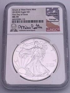 2018-W NGC MS70 �o�[�j�b�V���h�V���o�[�C�[�O�� ���s���� �}�C�N�E�L���b�X�����M�T�C������