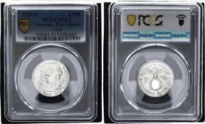 3. ���C�q 2�}�[�N �V���o�[ 1938 F �p�E���E�t�H���E�q���f���u���N J-366 PCGS MS62 135694-
