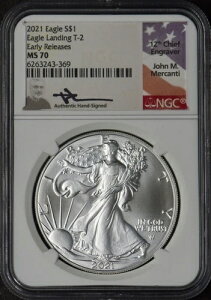 2021 T-2 �A�����J�� �V���o�[ �C�[�O�� - NGC MS70 ER �����J���e�B �T�C������ - ?COINGIANTS?