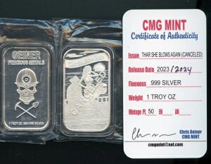 CMG Mint Thar She Blows Again �L�����Z�� 1�I���X .999 �V���o�[�o�[ ���s�����킸��50��