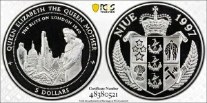 1997�N �j�E�G 5�h�� �N�C�[���}�U�[ �����h�����P ��� PCGS PR69 DCAM