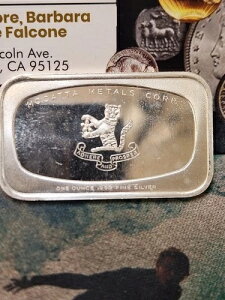 �󏭃��B���e�[�W 1�I���X .999 �V���o�[ The Chartered Mint Mocatta & Goldsmid Ltd �A�[�g�o�[