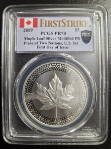 2019�N �J�i�_ �V���o�[ ���[�v�����[�t ���f�B�t�@�C�h �v���[�t PCGS PR70 �������s US�Z�b�g