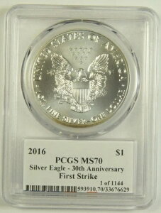 2016�N �V���o�[�C�[�O�� PCGS MS-70 �t�@�[�X�g�X�g���C�N 30���N�L�O �G�h�}���h�EC�E���C �I�[�g�O���t #629