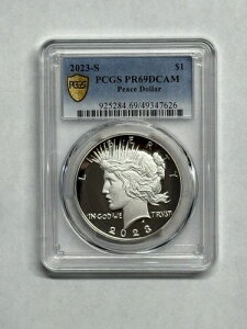 2023-S �v���[�t 1�h�� �s�[�X�V���o�[�h�� PCGS PR69DCAM �S�[���h�V�[���h