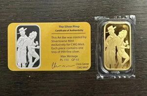 CMG Mint THE SILVER PIMP 1�I���X .999 �V���o�[�A�[�g�o�[ COA�t�� GP 65 ���� COA�t��