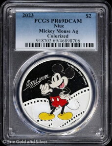2023�N �j�E�G 2�h�� 1�I���X �V���o�[ �v���[�t �J���[�� �~�b�L�[�}�E�X PCGS PR 69 DCAM