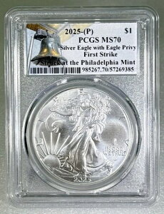 2025�N (P) 1�h�� 1�I���X �V���o�[ �C�[�O�� �C�[�O�� �v���r�[ PCGS MS70 �t�@�[�X�g�X�g���C�N
