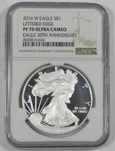 2016-W $1 �V���o�[ �C�[�O�� ���^�[�h�G�b�W NGC PR 70 ULT �J���I �C�[�O�� 30���N�L�O