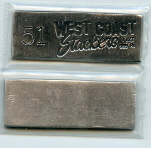 West Coast Stackers�i���b�N���X���^���Y���j�V���o�[�o�[ 1�I���X .999 ����