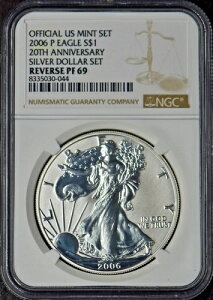 2006-P �A�����J�� �V���o�[ �C�[�O�� NGC REV PF69 �č������� �h�� �Z�b�g 20 ���N ?COINGIANTS?