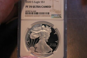 2020 S NGC �u���E�����x�� PF 70 �V���o�[�C�[�O�� �X�|�b�g�t���[ �������R�C��