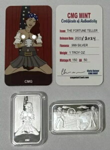 CMG Mint The Fortune Teller 1�g���C�I���X .999 �t�@�C���V���o�[�A�[�g�o�[ COA�t��