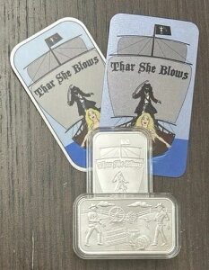 CMG Mint Thar She Blows 1�I���X .999 �V���o�[�A�[�g�o�[ COA�ƃX�e�b�J�[�t�� 100% �~���g
