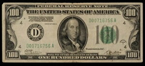 FR 2151-D $100 1928 A �A�M������s�� �č� - �V���l SN - CA1710