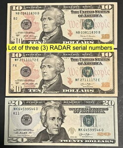 RADAR �V���A������ 3 ���Z�b�g�A$20 x 1 ���� $10 x 2 ���A���v 3 ���̃N�[���Ȏ���!