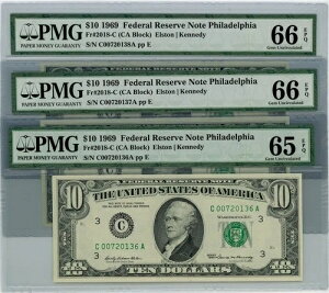 �_���l2018-C $10 1969 3 �b�A�M������s�� 65-66 EPQ PMG dc-2523