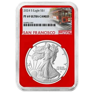 2024-S �v���[�t $1 �A�����J�� �V���o�[ �C�[�O�� NGC PF69UC �g�����[���x�� ���b�h�R�A